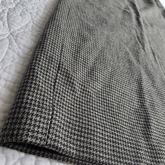 90s Ralph Lauren Vintage Micro Houndstooth Wool Maxi Pencil Academia Skirt - Picture 4 of 14